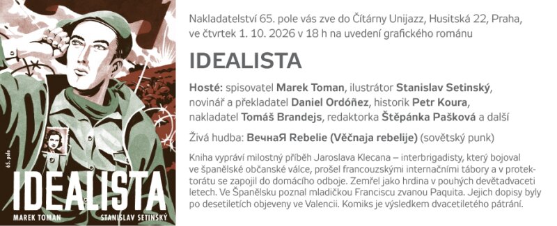 Zveme na uváděcí večírek IDEALISTY do Unijazzu