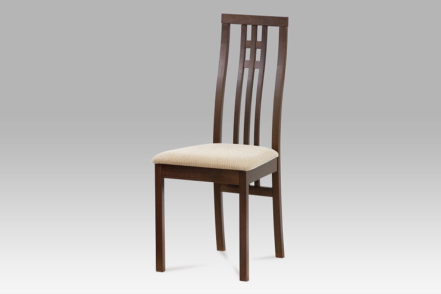Jídelní židle masiv buk, barva ořech, potah krémový