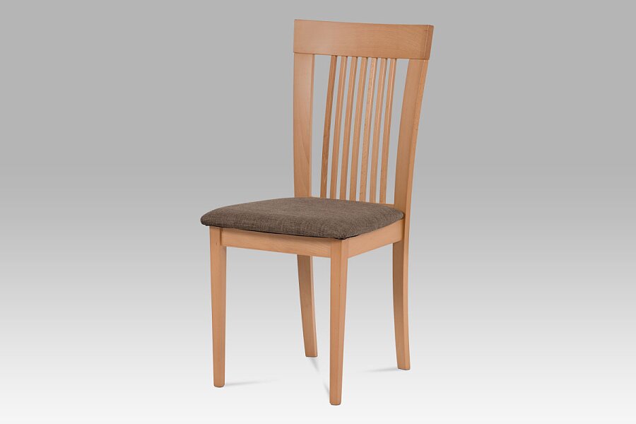 Jídelní židle, barva buk, potah hnědý