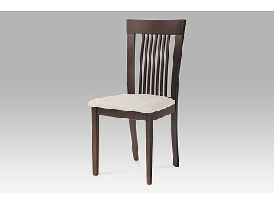 Jídelní židle, barva ořech, potah krémový