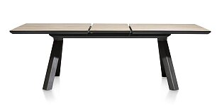 Rozkládací jídelní stůl v moderním provedení 190x100+50 cm, kombinace masivu a kovu