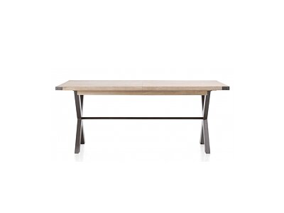 Frankfurt 190 - moderní rozkládací jídelní stůl, deska dub, kov nohy