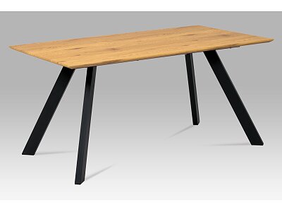 Jídelní stůl, mdf dekor dub, kov černý mat - HT-712 OAK