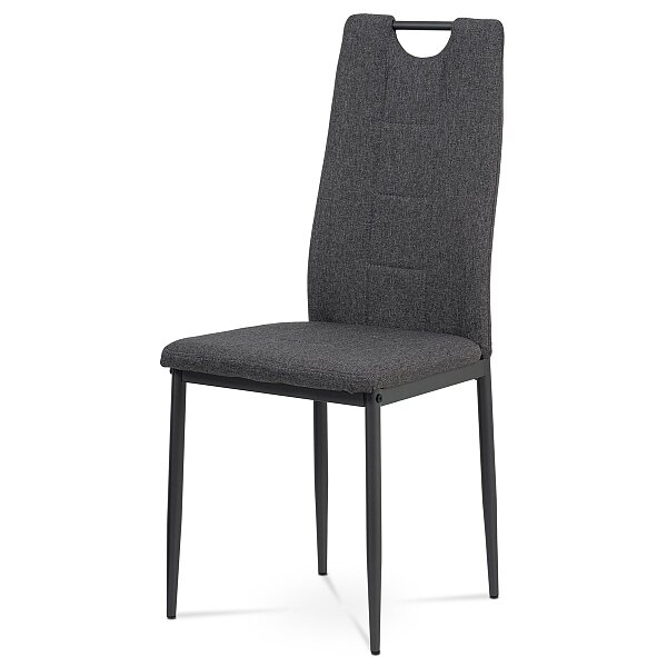 Jídelní židle - šedá látka, kov černý mat