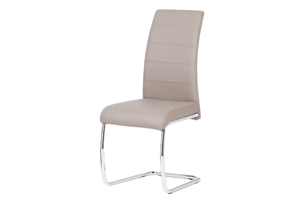 Jídelní židle chrom / koženka lanýžová