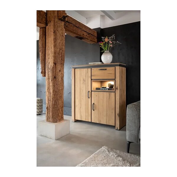 Dubová komoda v přírodním odstínu 125x140x45 cm