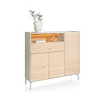 Moderní vitrína s LED podsvícením 148x135x42 cm