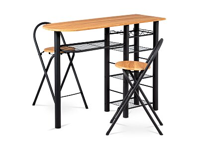 Snídaňový set (1+2), MDF dub, kov černý mat