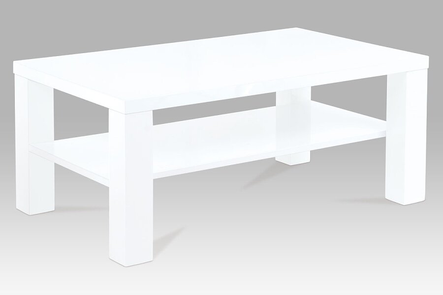 Konferenční stolek 100x60x42 cm, vysoký lesk bílý