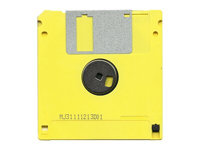 Yellow floppy disc