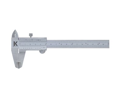 Posuvné měřítko s hloub. a vnitřním měřením, aretace šroubkem, mm + inch. ČSN 25 1238 DIN 862