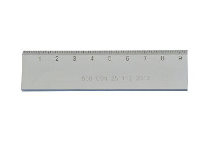 Měřítko ocelové s úkosem 300mm, povrchová úprava matný chrom, laserový popis ČSN 251112